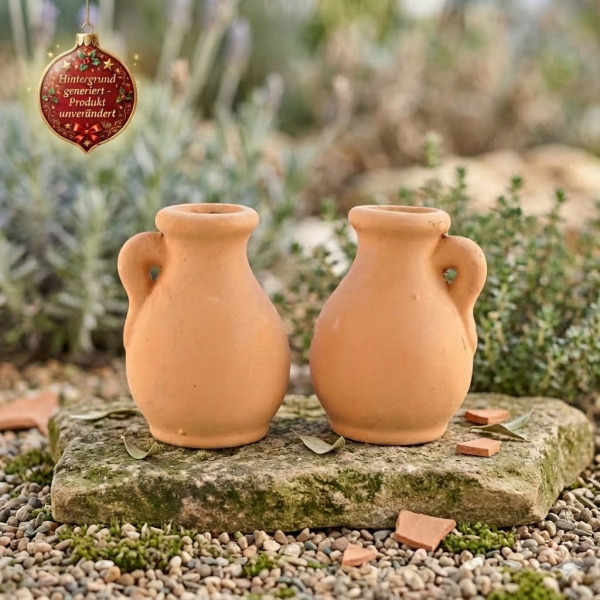 2er Set Tontopf - Krippenzubehör ca. 6 cm